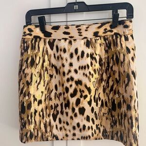 Banana Republic Leopard Print Skirt - Gold and Black